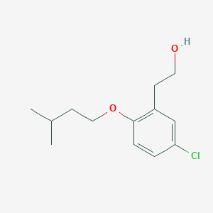 molecular formula C13H19ClO2 B7998369 3-Chloro-6-iso-pentoxyphenethyl alcohol 