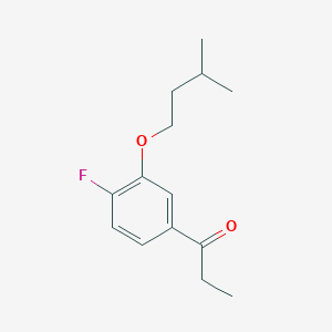 molecular formula C14H19FO2 B7998394 4'-Fluoro-3'-iso-pentoxypropiophenone 