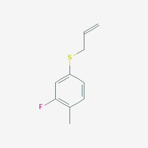 molecular formula C10H11FS B7998419 1-Allylsulfanyl-3-fluoro-4-methylbenzene 