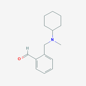 molecular formula C15H21NO B7998544 2-((Cyclohexyl(methyl)amino)methyl)benzaldehyde 