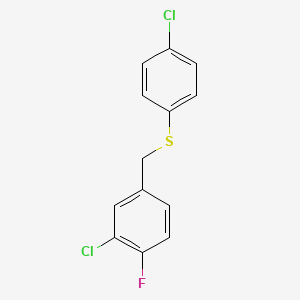 1-Chloro-2-fluoro-5-[(4-chlorophenyl)sulfanylmethyl]benzene