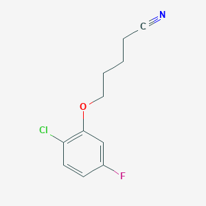 molecular formula C11H11ClFNO B7998596 5-(2-Chloro-5-fluoro-phenoxy)pentanenitrile 