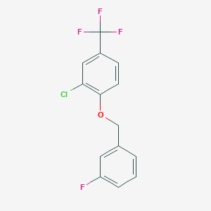 molecular formula C14H9ClF4O B7998674 3-Chloro-4-[(3-fluorophenyl)methoxy]benzotrifluoride 