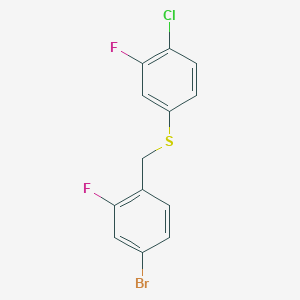 1-Bromo-3-fluoro-4-[(4-chloro-3-fluorophenyl)sulfanylmethyl]benzene