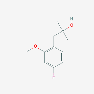 molecular formula C11H15FO2 B7998951 1-(4-Fluoro-2-methoxyphenyl)-2-methylpropan-2-ol 