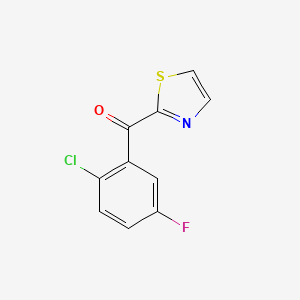 molecular formula C10H5ClFNOS B7998965 2-(2-Chloro-5-fluorobenzoyl)thiazole 