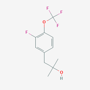 molecular formula C11H12F4O2 B7999018 1-[3-Fluoro-4-(trifluoromethoxy)phenyl]-2-methyl-2-propanol 