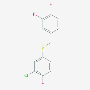 1,2-Difluoro-4-[(3-chloro-4-fluorophenyl)sulfanylmethyl]benzene