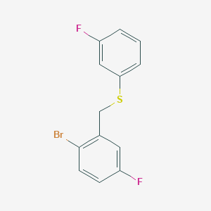 molecular formula C13H9BrF2S B7999037 1-Bromo-4-fluoro-2-[(3-fluorophenyl)sulfanylmethyl]benzene CAS No. 1443336-14-8