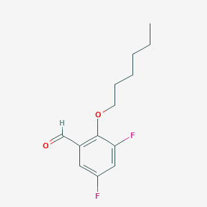 molecular formula C13H16F2O2 B7999077 3,5-Difluoro-2-(hexyloxy)benzaldehyde 