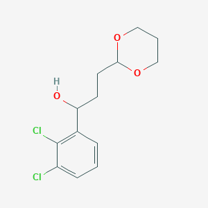 molecular formula C13H16Cl2O3 B7999088 1-(2,3-Dichlorophenyl)-3-[2-(1,3-dioxanyl)]-1-propanol 