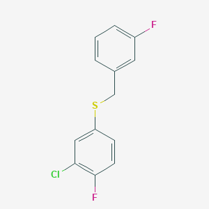 1-Fluoro-3-[(3-chloro-4-fluorophenyl)sulfanylmethyl]benzene