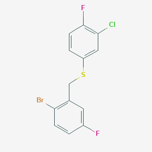 1-Bromo-4-fluoro-2-[(3-chloro-4-fluorophenyl)sulfanylmethyl]benzene