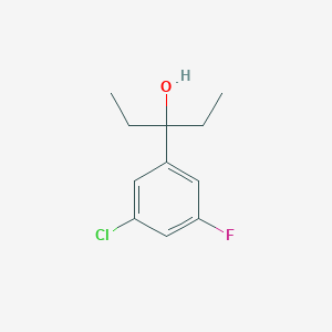 molecular formula C11H14ClFO B7999153 3-(3-Chloro-5-fluorophenyl)-3-pentanol 