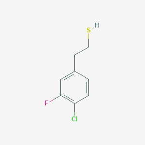 molecular formula C8H8ClFS B7999221 2-(4-Chloro-3-fluorophenyl)ethanethiol 