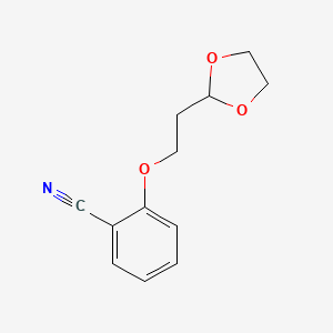 molecular formula C12H13NO3 B7999270 2-[2-(1,3-Dioxolan-2-yl)ethoxy]benzonitrile 