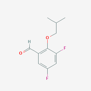 molecular formula C11H12F2O2 B7999277 3,5-Difluoro-2-isobutoxybenzaldehyde 