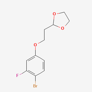 molecular formula C11H12BrFO3 B7999290 2-[2-(4-Bromo-3-fluoro-phenoxy)ethyl]-1,3-dioxolane CAS No. 1443349-73-2