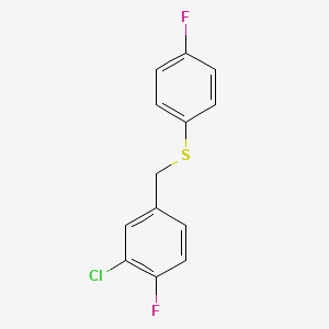 1-Chloro-2-fluoro-5-[(4-fluorophenyl)sulfanylmethyl]benzene