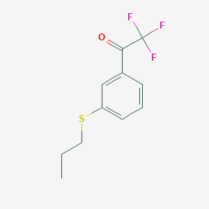 molecular formula C11H11F3OS B7999319 3'-(n-Propylthio)-2,2,2-trifluoroacetophenone 