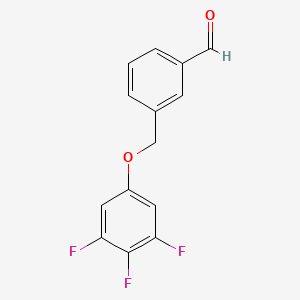 molecular formula C14H9F3O2 B7999422 3-((3,4,5-Trifluorophenoxy)methyl)benzaldehyde 