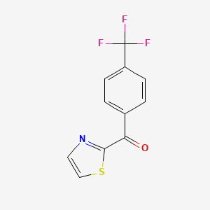 molecular formula C11H6F3NOS B7999563 2-(4-Trifluoromethylbenzoyl)thiazole 