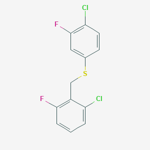 1-Chloro-3-fluoro-2-[(4-chloro-3-fluorophenyl)sulfanylmethyl]benzene