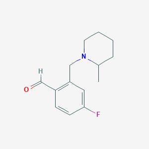 4-Fluoro-2-((2-methylpiperidin-1-yl)methyl)benzaldehyde