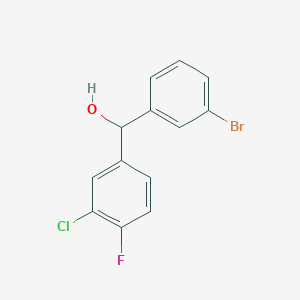 molecular formula C13H9BrClFO B7999646 3-Bromo-3'-chloro-4'-fluorobenzhydrol 