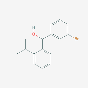 molecular formula C16H17BrO B7999686 3-Bromo-2'-iso-propylbenzhydrol 