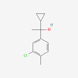 molecular formula C12H15ClO B7999696 1-(3-Chloro-4-methylphenyl)-1-cyclopropyl ethanol 