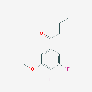 molecular formula C11H12F2O2 B7999743 3',4'-Difluoro-5'-methoxybutyrophenone 