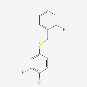 molecular formula C13H9ClF2S B7999769 1-Fluoro-2-[(4-chloro-3-fluorophenyl)sulfanylmethyl]benzene CAS No. 1443327-31-8