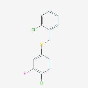 molecular formula C13H9Cl2FS B7999875 1-Chloro-2-[(4-chloro-3-fluorophenyl)sulfanylmethyl]benzene CAS No. 1443352-75-7