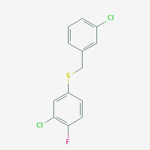 1-Chloro-3-[(3-chloro-4-fluorophenyl)sulfanylmethyl]benzene