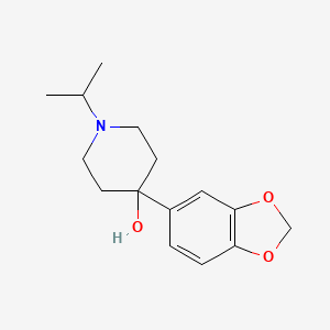 molecular formula C15H21NO3 B8000070 4-Hydroxy-4-[3,4-(methylenedioxy)phenyl]-1-iso-propylpiperidine 