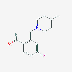 4-Fluoro-2-((4-methylpiperidin-1-yl)methyl)benzaldehyde