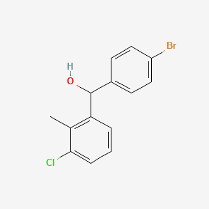 molecular formula C14H12BrClO B8000131 4-Bromo-3'-chloro-2'-methylbenzhydrol 