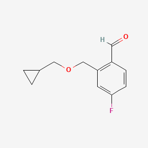 2-[(Cyclopropanemethoxy)methyl]-4-fluorobenzaldehyde