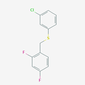 molecular formula C13H9ClF2S B8000175 1,3-Difluoro-4-[(3-chlorophenyl)sulfanylmethyl]benzene 