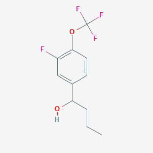 molecular formula C11H12F4O2 B8000177 1-[3-Fluoro-4-(trifluoromethoxy)phenyl]-1-butanol 