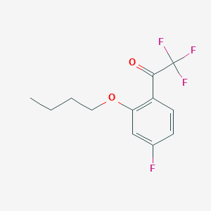 molecular formula C12H12F4O2 B8000198 1-(2-Butoxy-4-fluorophenyl)-2,2,2-trifluoroethanone 