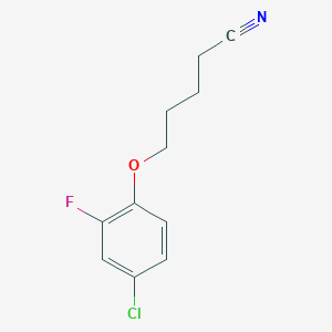 molecular formula C11H11ClFNO B8000278 5-(4-Chloro-2-fluoro-phenoxy)pentanenitrile 