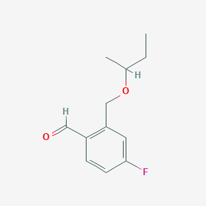 molecular formula C12H15FO2 B8000395 2-[(sec-Butyloxy)methyl]-4-fluorobenzaldehyde 