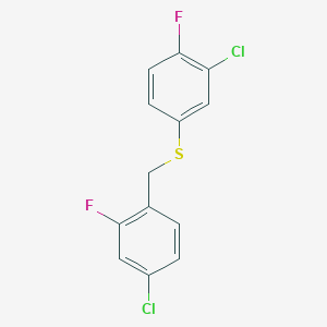 1-Chloro-3-fluoro-4-[(3-chloro-4-fluorophenyl)sulfanylmethyl]benzene