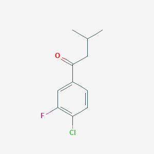 molecular formula C11H12ClFO B8000461 4'-Chloro-3'-fluoro-3-methylbutyrophenone 