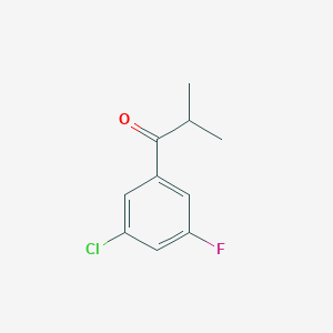 molecular formula C10H10ClFO B8000464 3'-Chloro-5'-fluoro-2-methylpropiophenone 