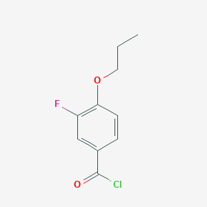 molecular formula C10H10ClFO2 B8000488 3-Fluoro-4-n-propoxybenzoyl chloride 