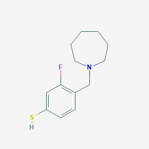 molecular formula C13H18FNS B8000498 4-(Azepan-1-ylmethyl)-3-fluorobenzenethiol 