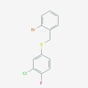 1-Bromo-2-[(3-chloro-4-fluorophenyl)sulfanylmethyl]benzene